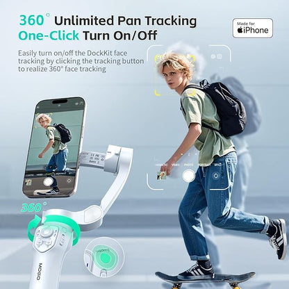Only for iPhone, MOGO [Apple MFi Certified] Gimbal Stabilizer for iPhone Stabilizer for Video Recording and Control Native Camera by Remote Control and Apple Watch, OTA Upgrade Supported