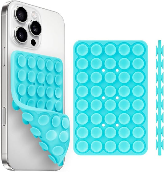 Yojaro Silicone Suction Cup Phone Case Mount Double Sided, Phone Accessories Hands-Free Strong Grip Holder for Selfies and Videos, Silicon Phone Stand for iPhone and Android Sky Blue