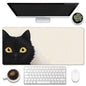 Eflxamz Large Gaming Mouse Pad, Koi Fish Ink Painting Desk Mat, Golden Line Lotus Desk Pad, Extended Big Computer Keyboard Mouse Pad with Non-Slip Base and Stitched Edge, 31.5"x11.8"