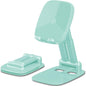 DEERLAMN Cell Phone Stand for Desk,Height Adjustable Cell Phone Holder Portable Desktop Stand, Travel Home Office Desk Accessories Compatible with iPhone 16/15/14/13/12/11 All Smartphone - Light Green