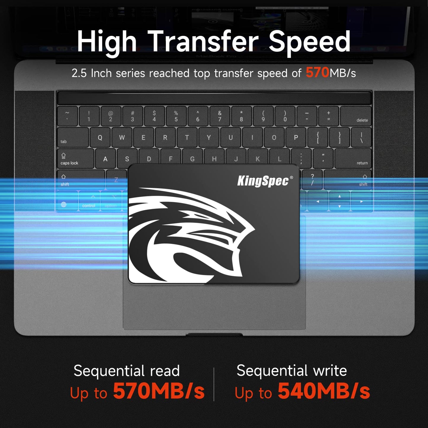 KingSpec 512GB 2.5 SSD SATA III Internal - 550MB/s Read, 520MB/s Write with 3D NAND Flash, for Laptop & Desktop PC Upgrade