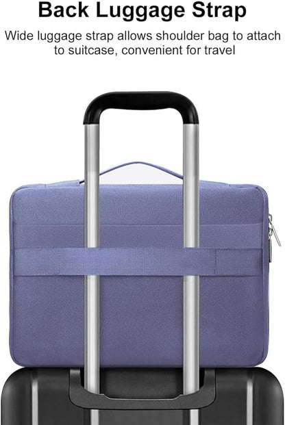 MOSISO 360 Protective Laptop Case 13.3 inch, 13-13.3 inch Laptop Sleeve Compatible with MacBook Air/Pro 13 / Pro 14, HP Dell ASUS Lenovo, Side Open Bag with 2 Raised&1 Flapover Pockets, Lavender Gray