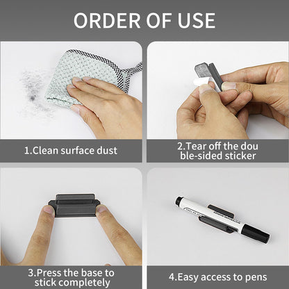 12 Pack Silicone Pen Holder/Pencil for Desk with 12 Extra Adhesive Stickers