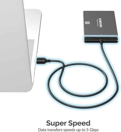 SABRENT SATA to USB Cable - USB 3.0 to 2.5” SATA I/II/III Hard Drive Adapter - External Converter for SSD/HDD Data Transfer (EC-SSHD)