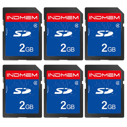 INDMEM SD Card 2GB, 6 Packs Class 4 2GB Flash Memory Card MLC Standard Secure Digital Cards Camera Card