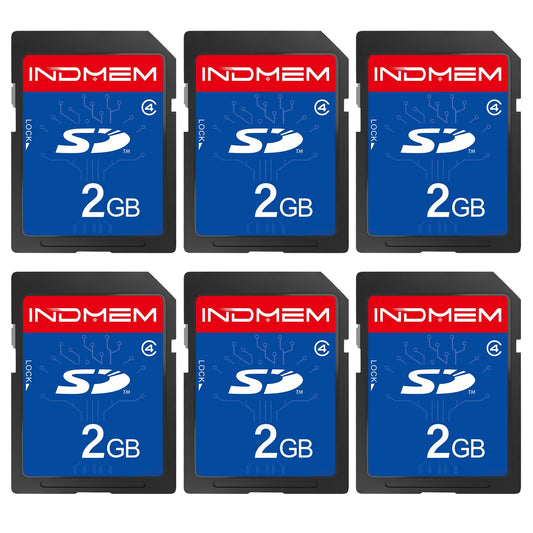 INDMEM SD Card 2GB, 6 Packs Class 4 2GB Flash Memory Card MLC Standard Secure Digital Cards Camera Card
