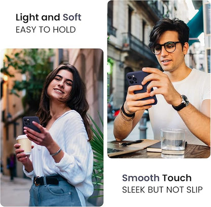FireNova Designed for iPhone 15 Pro Max Case, Silicone Upgraded [Camera Protection] Phone Case with [2 Screen Protectors], Soft Anti-Scratch Microfiber Lining Inside, 6.7 inch, Navy Blue
