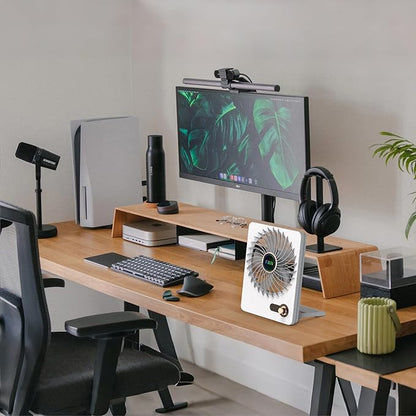 Mini Portable Fan, Silent Rechargeable Desk & Handheld with Adjustable Speeds & Angles, Long-Lasting Battery, Light Personal Wireless Cooling for Office, Bedroom, Classroom, Travel
