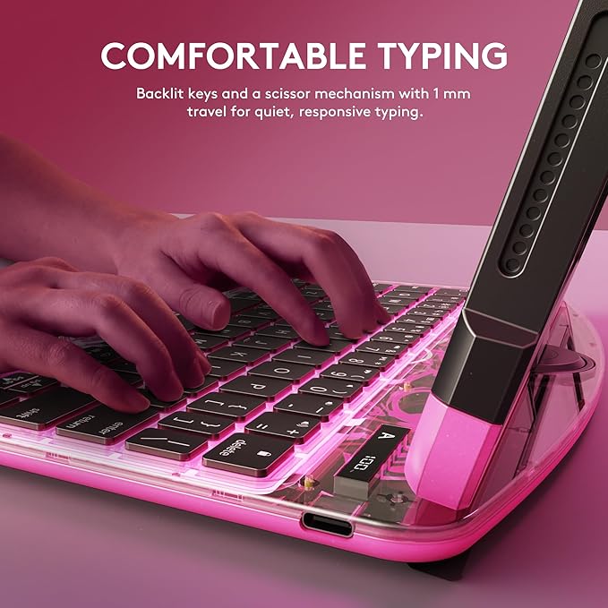 GUSGU Transparent Case with Wireless Keyboard only for 2024 iPad Pro 11-in.(M4), 7 Colors Backlight, Trackpad, 360°Rotating Stand for iPad Pro 11(5th Gen), Tech Style