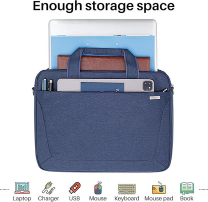 BAFFINA Laptop Shoulder Bag 17 17.3 Inch Business Gifts for Men Women Travel College,Laptop Briefcase for 17“-18“ Notebook Hp Dell Asus,Waterproof Computer Carrying Case Messenger Bag with Strap,Blue