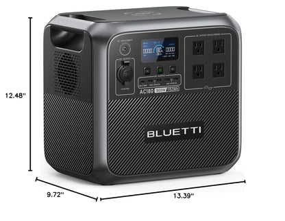 BLUETTI AC180 Portable Power Station 1152Wh 1800W LiFePO4 Solar Generator