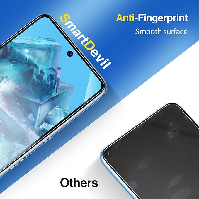 SMARTDEVIL [3+3 Pack Screen Protector For Google Pixel 8 Pro With Camera Lens Protector, FingerPrint Reader Compatible, Clear 9H Tempered Glass Film, Fast & Easy Installation, Alignment Frame