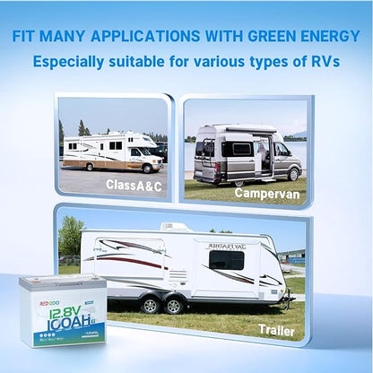Redodo 12V 100Ah Smart Mini Bluetooth LiFePO4 Battery, Smallest Lithium Battery，Max 1280Wh, 10-Year Lifespan with Up to 15000 Deep Cycles, Upgraded 100A BMS for RV, Marine, Solar, Camping - 3 Pack