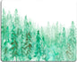 Green Forest Mouse Pad, Watercolor Trees Mouse Pad, Gaming Mouse Mat Square Waterproof Mouse Pad Non-Slip Rubber Base MousePads for Office Home Laptop Travel, Abstract Fog Forest