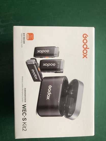 GODOX WEC KIT2 Wireless Microphone for Sony, Cable-Free Hotshoe Mount Lavalier mic, 200m (656ft.) Range, Noise Cancelling Mics, UAC Support Wireless Microphone for PC/Phone/Camera