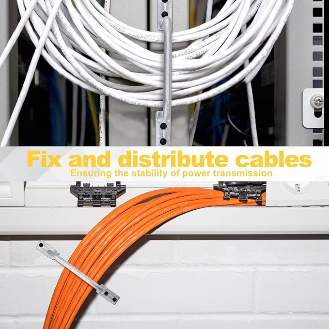 50 Pcs Distribution Rings Aluminum D Ring for Sorting Out Electric Cables, Cable Management, for Commercial and Residential Use, Silver(3 Inch)