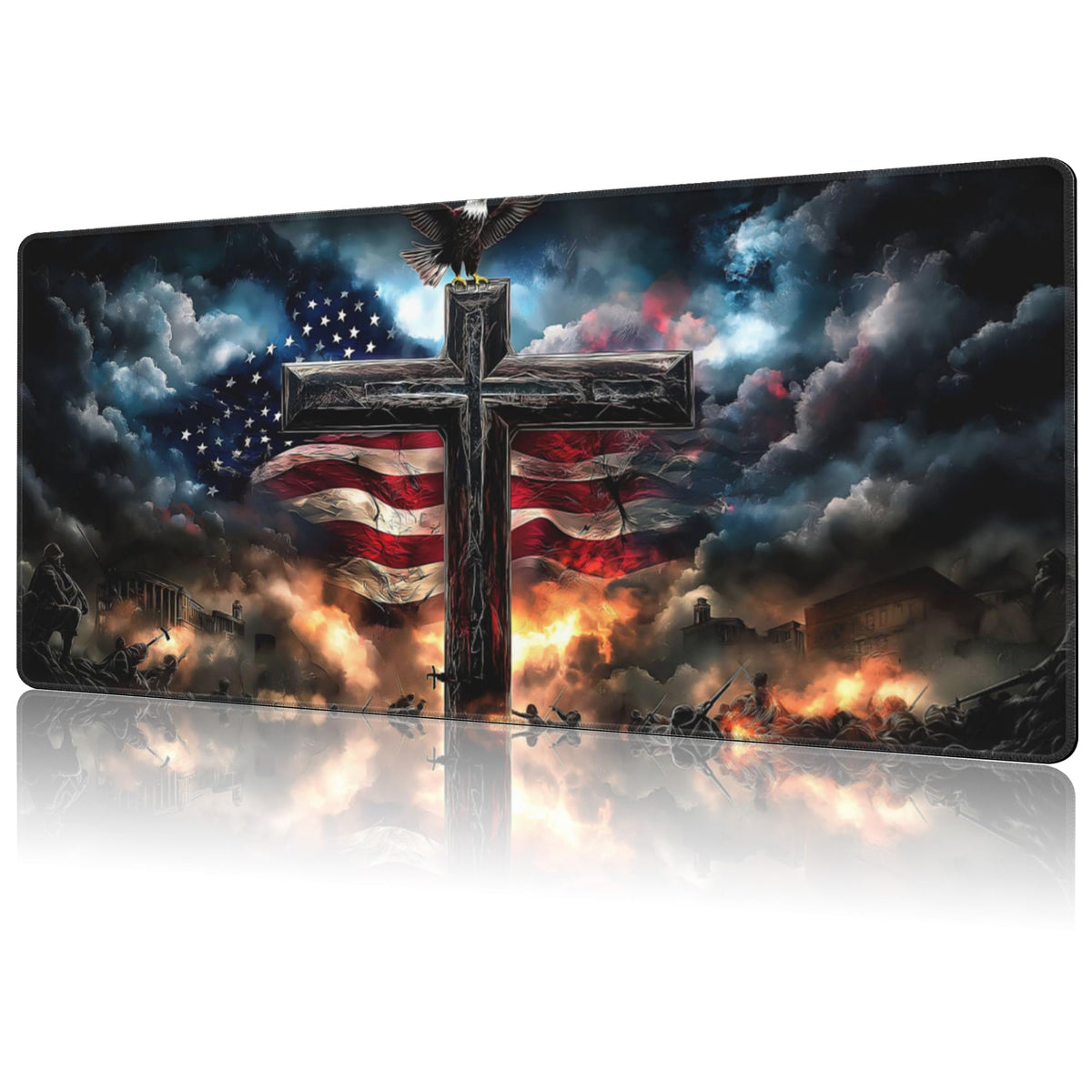 NIYLYNSYN Mouse Pad Large Wave in The Night Sky Non-Slip Game Desk Mat with Stitched Edge Laptop Keyboard Desk Pad for Work Home Gaming (35.4 x 15.7 Inches)