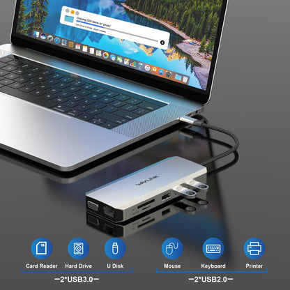 WAVLINK USB C Docking Station Dual Monitor for Dell/HP/Lenovo Laptop