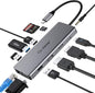 USB C Hub, TOTU Upgraded 13 in 1 Type C Hub to 4K HDMI & DP, VGA, 2 USB3.0/2 USB2.0/75W PD, Triple Display Docking Station for MacBook Pro and Windows USB C Systems, macOS only Support Mirror 1