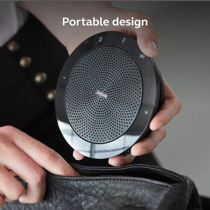 Jabra Speak 510 (2025 Edition) Portable, USB or Wireless Bluetooth Speaker Meetings and Calls with Crystal-Clear Sound, Works with Microsoft Teams, Black
