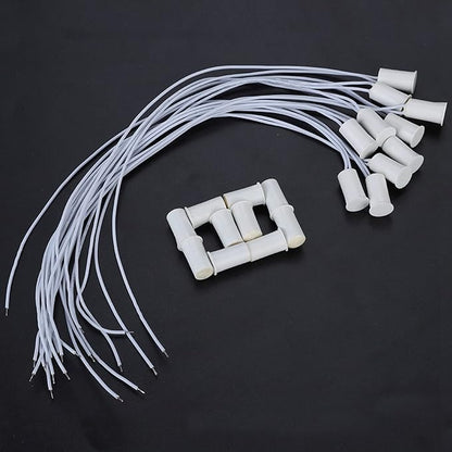 10Pcs 100VDC Recessed Door Sensor, 15mm-5mm Door Magnetic Reed Switch for Home Security Alarm Systems, Door Magnetic Sensors for Alarm Control Panels GND Port and N.C. Port