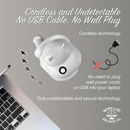Laptop Trackpad Jiggler -AA Battery Lasts 6 Months -Undetectable -Cordless Mouse Jiggler -Does Not Work on DeII -Keeps Touchpad Active, Laptop Awake -Mechanical Mouse Mover -ON/Off Switch (Gray Cat)