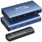 HDMI Switch 5 in 1 Out 4K@60Hz, GANA HDMI Splitter Switcher with Remote, Aluminum HDMI 2.0 Switch Box Hub for 3D, HDCP2.2, HDR, Compatible with Xbox, PS5/4/3,Fire Stick,Roku,Blu-Ray Player, Green
