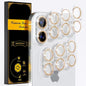 beuxece for 6 Pack iPhone 16 / iPhone 16 Plus Camera Lens Protector [Drop Protection] [Case Friendly] [Easy Installation] 9H Tempered Glass Camera Screen Protector Cover Accessories, Glitter Gold