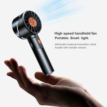 Handheld Fan,Portable Turbo Fan,Powerful Personal Fan(7000rpm High-Speed Motor,Battery Work 3-16 H),USB Rechargeable Mini Handheld Fan for Travel/Outdoor/Gift/Makeup (Black)