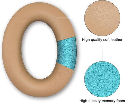 Replacement Ear Pads for Bose QuietComfort 35 35 II 15 25(qc 35 25 15/QC35 ii), Headphone Ear Covers, High Density Memory Cotton, Soft Leather, Adaptive Noise Isolation Headphones Pads Cushions
