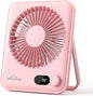 WHATOOK Small Desk Fan Personal Fans: 5000mah 25 Hours Battery Office Quiet Mini Desktop Fan Portable Rechargeable Travel Essentials (Pink, 5000)