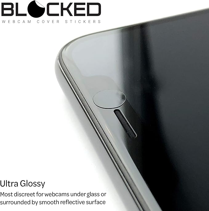 Webcam/Camera Vinyl Covers | 57 Low-Tack Reusable Webcam Sticker | 3-Sizes | Black 57-Pack (Ultra Glossy)