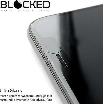 Stackable Webcam/Camera Vinyl Covers | 95 Low-Tack Restickable Webcam Stickers | 5-Sizes | Black 95-Pack (Ultra Glossy)