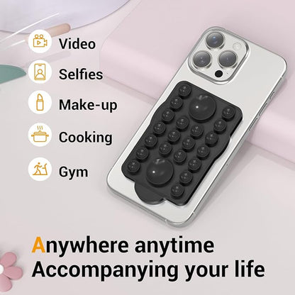 yesrock for Magnetic Silicone Suction Phone&Case Adhesive Mount - iPhone & Android,Hands-Free, Strong Grip Holder for Selfies & Tiktok Videos-2.35″x3.55″,Black