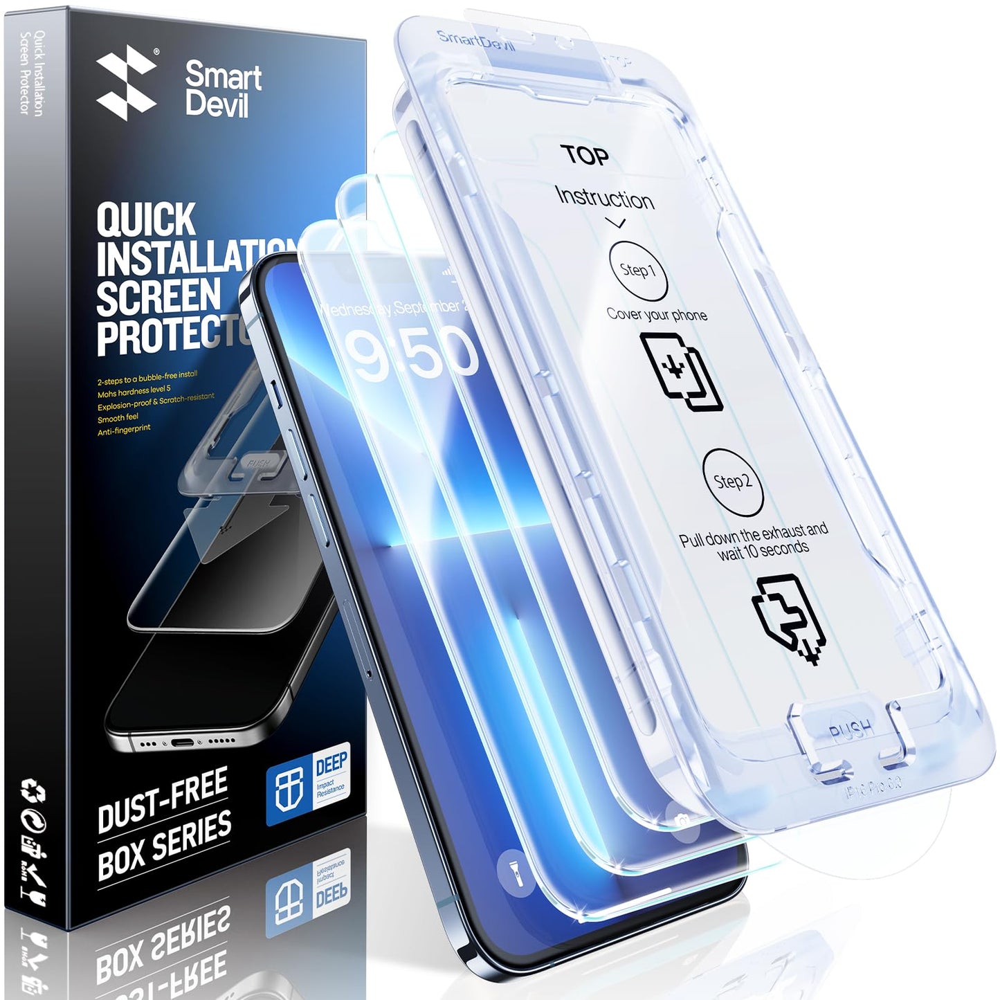 SMARTDEVIL 3 Pack for iPhone 17e/16e/14/13 Pro/13 Screen Protector