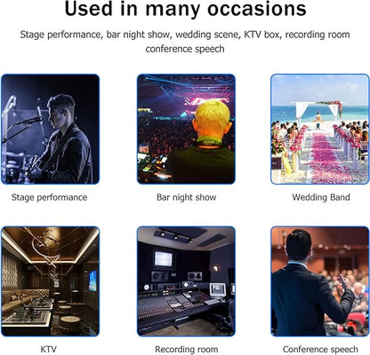 W IN-MIX Professional DJ Audio Mixer,10 Channel with 99DSP Digital Effects, MP3 Player, 48V Phantom Power with Independent Mute Switches Audio Console For Studio & Stage