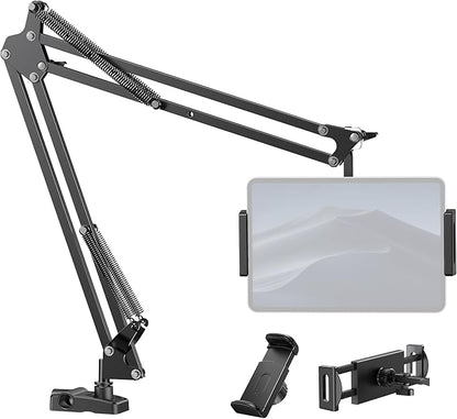 InnoGear Tablet Holder for Bed, Overhead Tablet Stand Phone Holder Tablet Mount for Desk 2 Clamps with Swivel Ball Head for iPad Kindle Switch Graphics Tablets 4-13" Devices