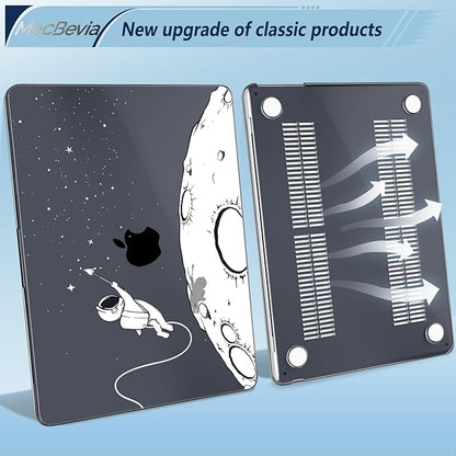 Compatible with MacBook Air 15 inch Case, M4 A3241/M3 A3114/M2 A2941 (Released 2025 to 2023), Hard Shell, Keyboard Cover, Screen Protector, Webcam Cover & Type-C Adapter, Astronauts Stars