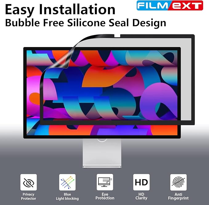 FILMEXT [2-Pack[2022 New] 27 inch privacy screen for monitor compatible with Apple Studio Display 27" Only,Removable Computer Monitor Privacy Screen Shield Anti Blue Light Filter