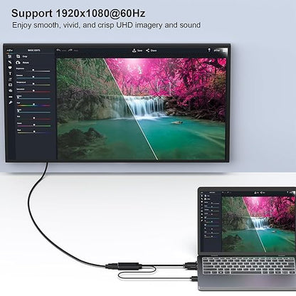 BENFEI VGA to HDMI Adapter, 1080P Converter with Audio from Computer/Laptop VGA Source to HDMI TV/Monitor