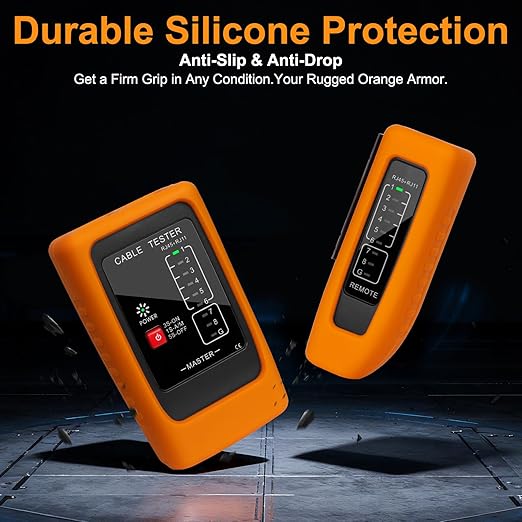Network Cable Tester and Ethernet Tester with POE Detection, 300m Remote RJ45 Tester for Cat5/Cat6 Cable, Automatically Checks Continuity, Open, Short, Crossover (Battery Not Included)