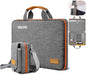 Laptop Case 15.6 Inch Briefcase Military-Grade Protection with Detachable Belt Bag, Compatible All Model of 15-16 Inch MacBook Pro and Most Popular 15.6 Inch Notebooks Chromebooks (Gray Orange)