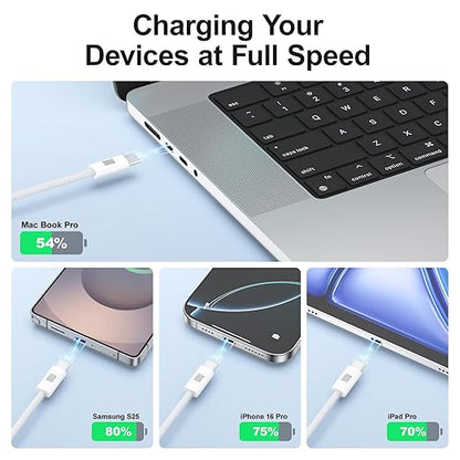 USB C to USB C Charging Cable, 2-Pack 3FT USBC to USBC Cable, 100W Nylon Braided C to C Charger Cable Fast Charging for iPhone 17 16 15 Pro Max Plus,MacBook Pro,i Pad Pro,Samsung S25/S24 Ultra,Pixel