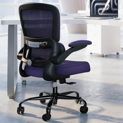 TRALT Office Chair - Ergonomic Desk Chair with Adjustable Lumbar Support, Mesh Computer Chair, Executive Chair for Home Office Comfortable Lumbar Support (1, Violet)