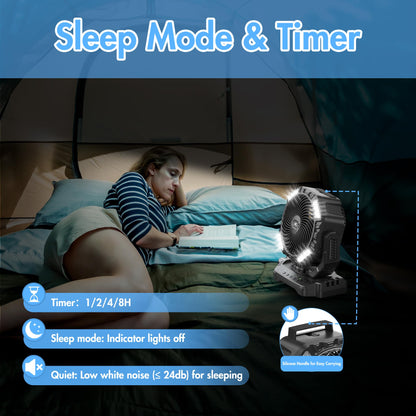 40000mAh Battery Powered Fan, Rechargeable Oscillating Floor Fan with Remote, 136H Cooling Max Camping Essentials for RV, Fathers Day Gift for Men Dad Blue Collar Workers, Co-Branded with AMACOOL