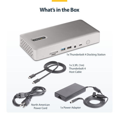 StarTech Thunderbolt 4 Dock, Quad 4K Win, Dual 4K Mac, 16-Port 40Gbps, 100W