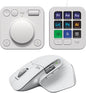 Logitech MX Master 3S Wireless Mouse Standard Edition with Logi Bolt USB Receiver + MX Creative Console: Mouse, Programmable Keys and Dial for Graphic Design, Video Editing, Adobe and More - Pale Grey