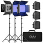GVM RGB LED Video Light, Photography Lighting with APP Control, 1000D Video Lighting Kit for YouTube Studio, 3 Packs Led Panel Light, 3200K-5600K, 8 Kinds of The Scene Lights, CRI 97