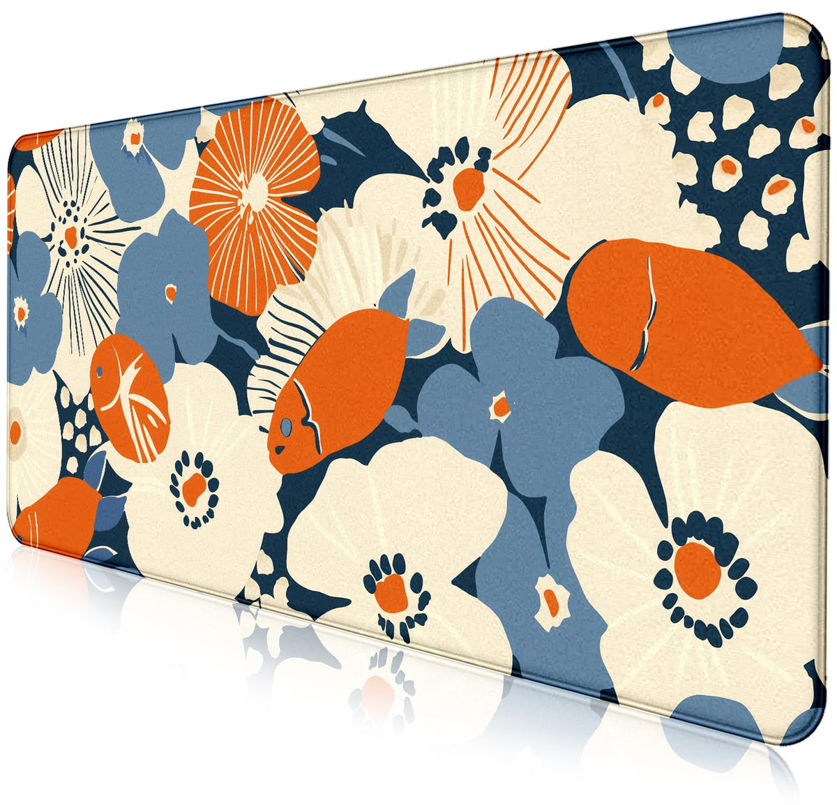 Gray Forest Mouse Pad with Seam Edge Design, Non Slip Rubber Keyboard Pad