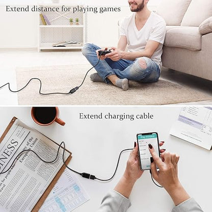 USB Extension Cable, 2-Pack OKRAY 6FT Nylon Braided USB 2.0 Extension Cable Type A Male to Female Cable Extender Cord with Gold-Plated Connector for Printer, Camera, USB Flash Drive, Hard Drive, Mouse